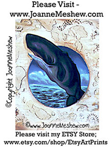 Painting Flying Whale Art Joanne Meshew 225